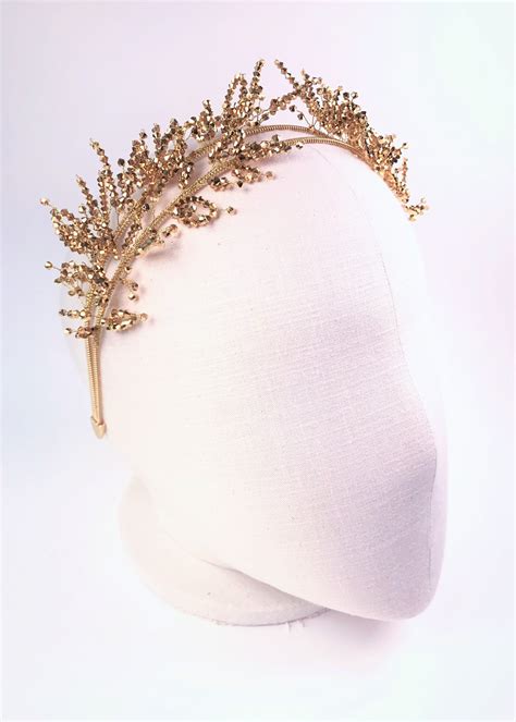 gold leaf headband|gold leaf crown headband.